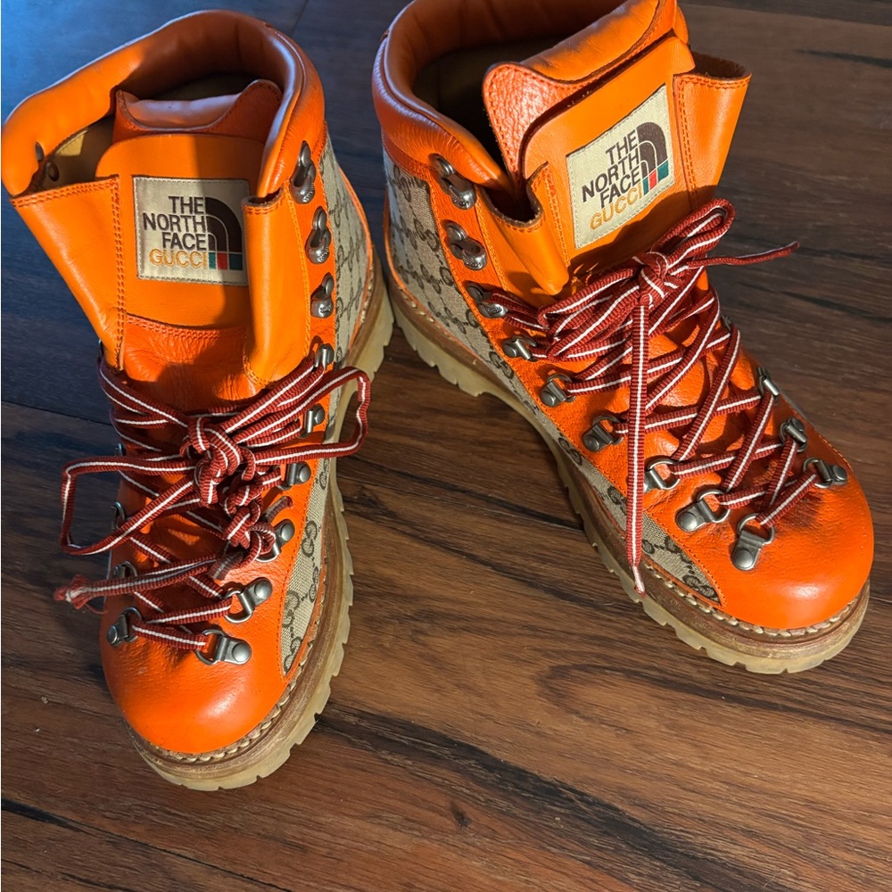 Gucci Orange Hiking Boots